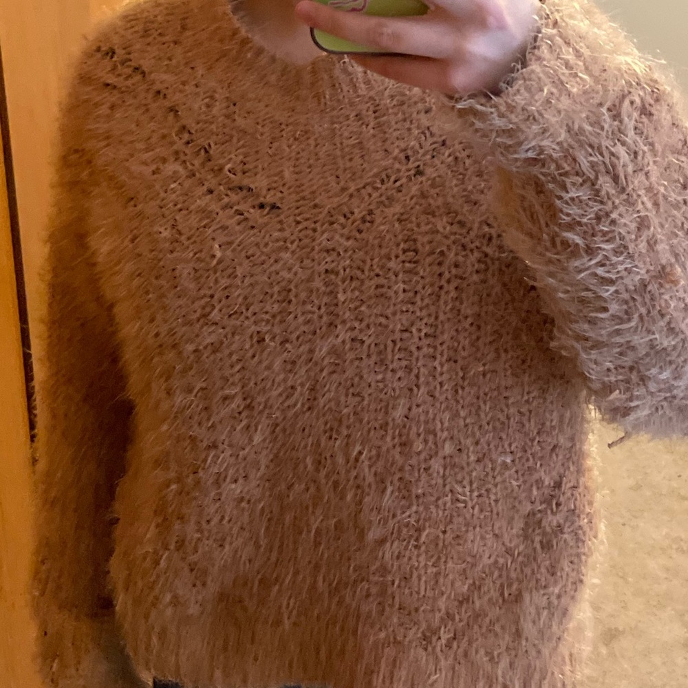 Freshman, orange knit sweater